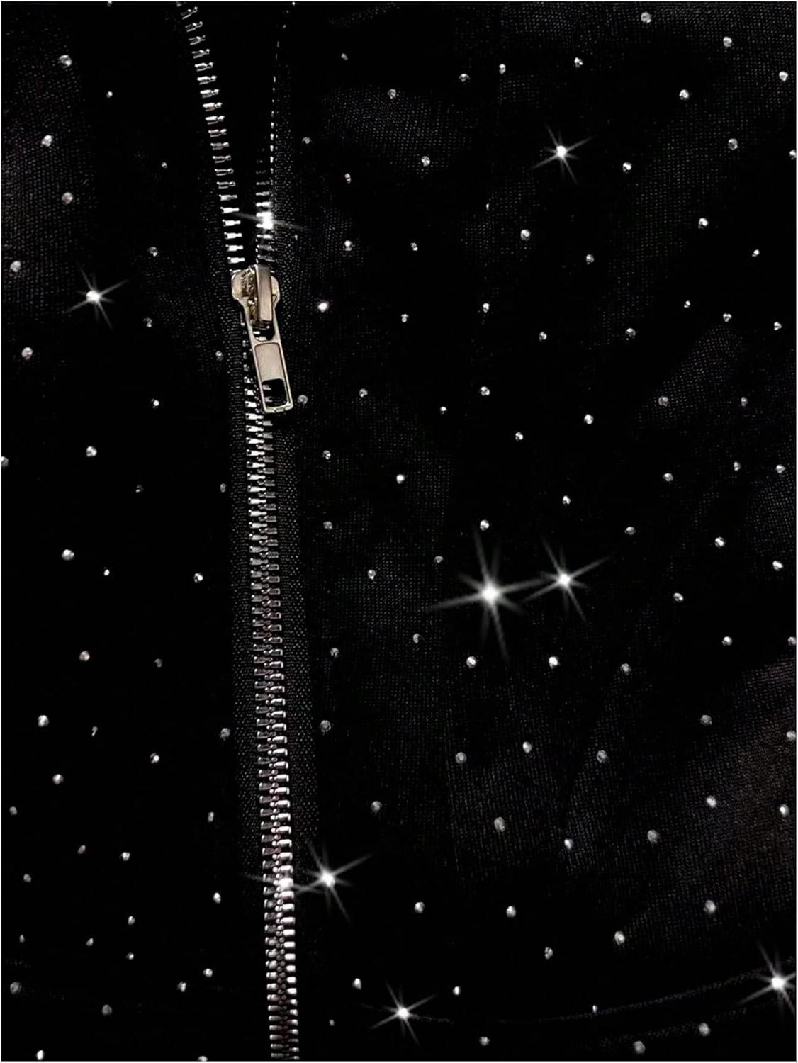 SOLY HUX Men's Rhinestone Zip Up Hoodie Long Sleeve Hooded Sweatshirt Jacket Streetwear with Pockets - Image 3