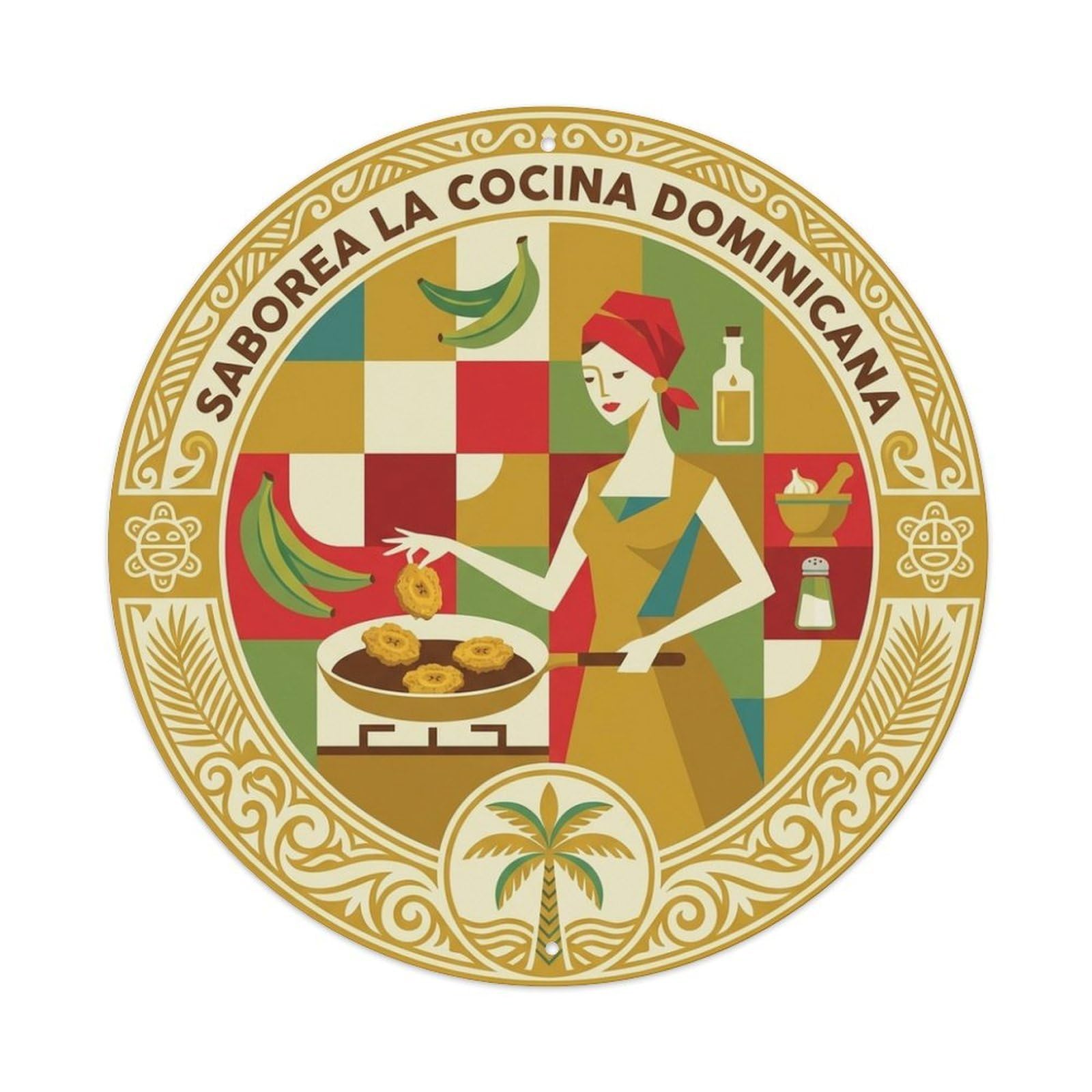Culinary Travel Dominican Cuisine Tostones Metal Tin Sign