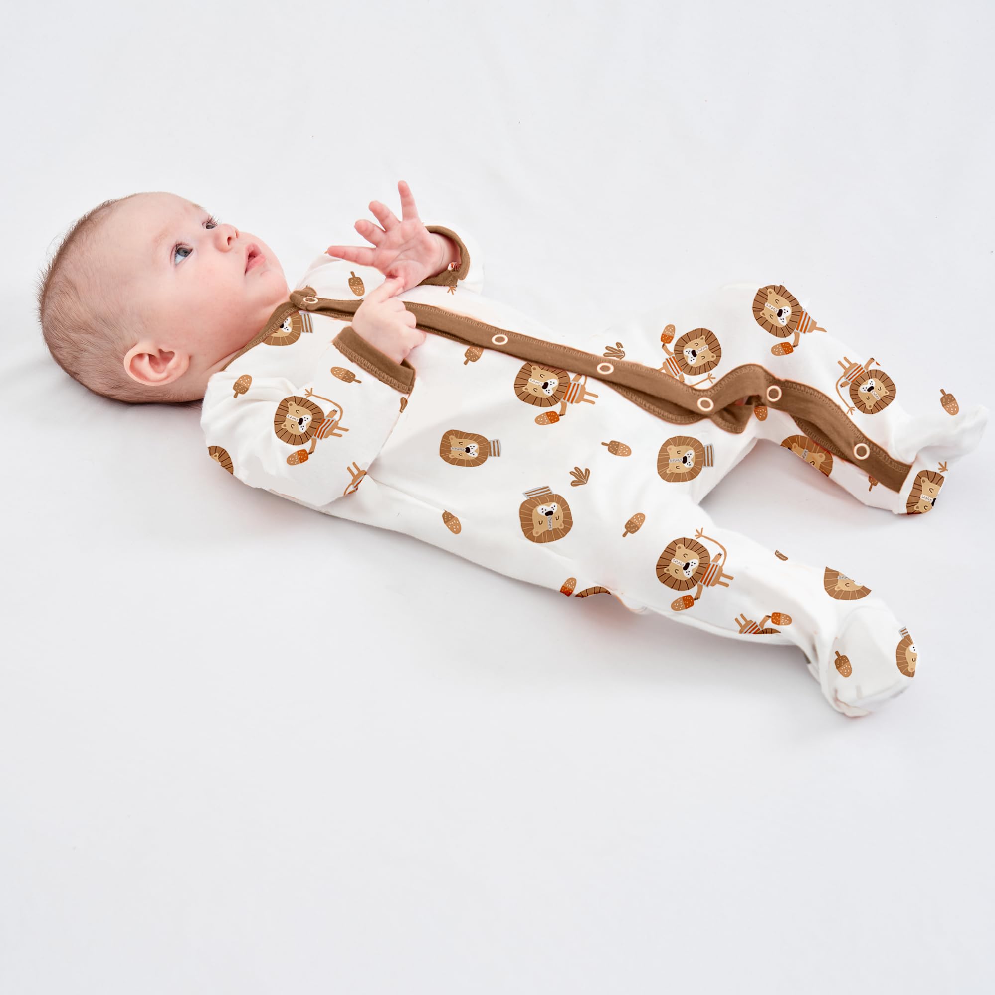 Miracle Baby 3 pièces bébé barboteuses bébé pyjama sac de couchage en coton avec pieds avec boutons Gr. 56 62 68 pour nouveau-né filles Garçon