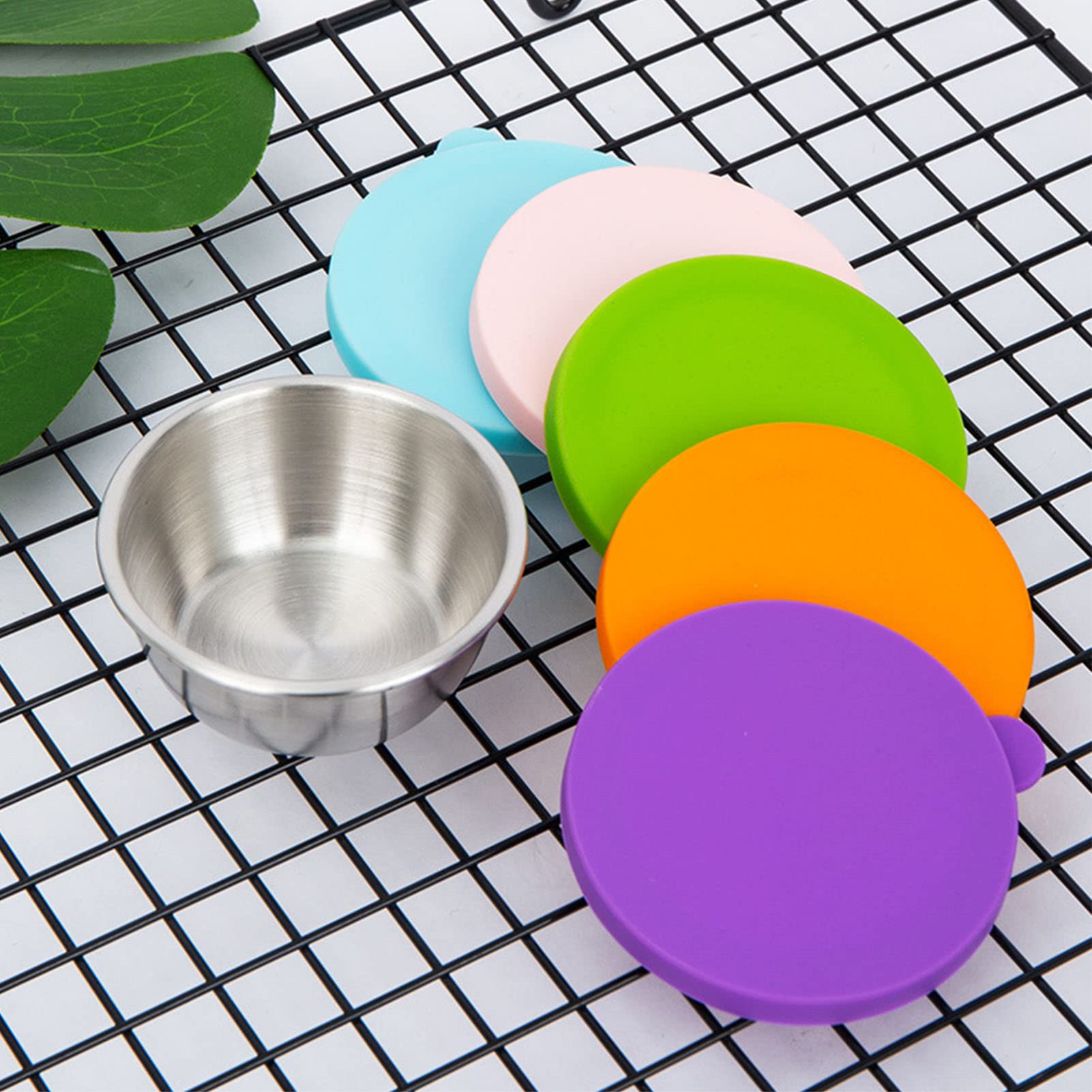 6 Pack Contenant De Vinaigrette à Emporter, 40Ml Petits Contenants à Condiments Réutilisables Avec Couvercles, Silicone Étanche