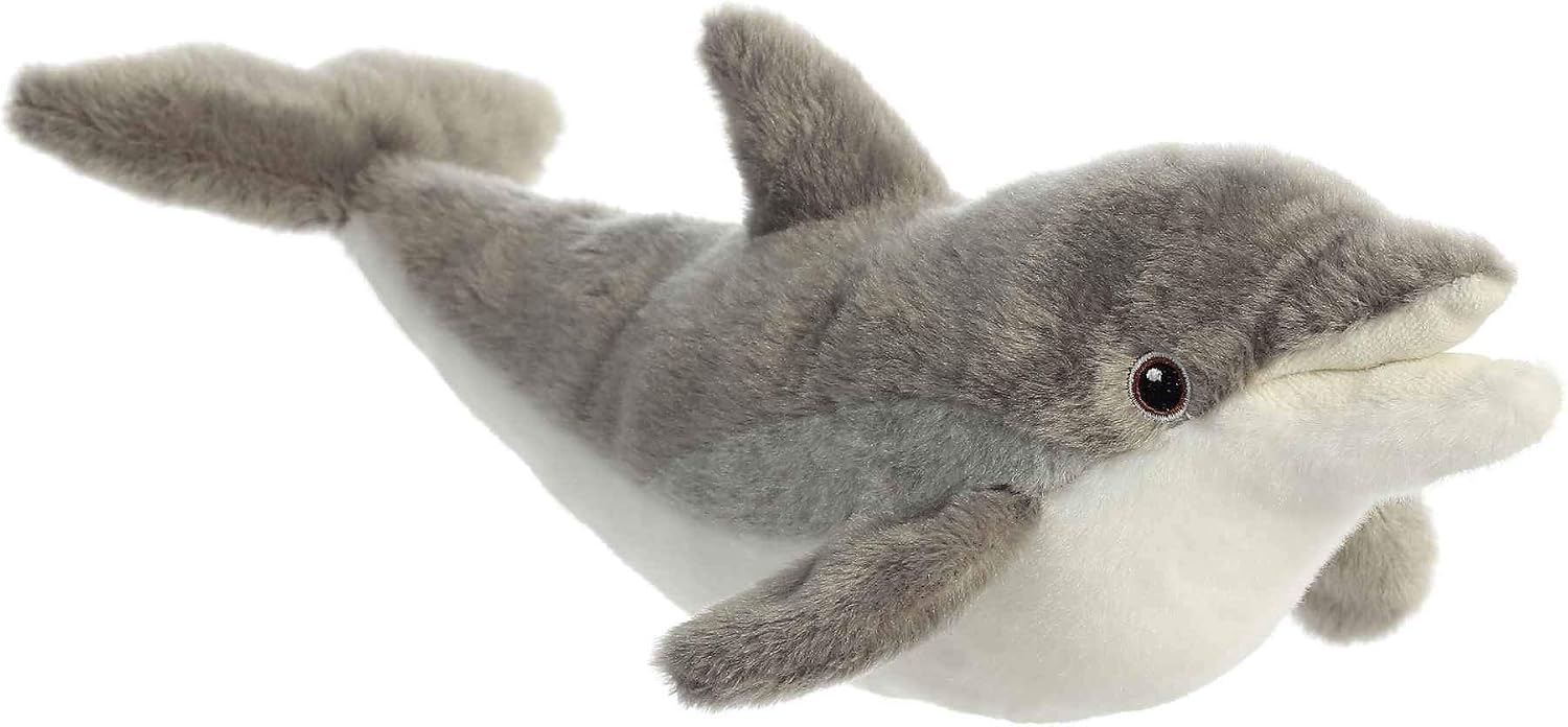 Aurora® Eco-Friendly Eco Nation™ Dolphin Stuffed Animal - Environmental Consciousness - Recycled Materials - Gray 15 Inches