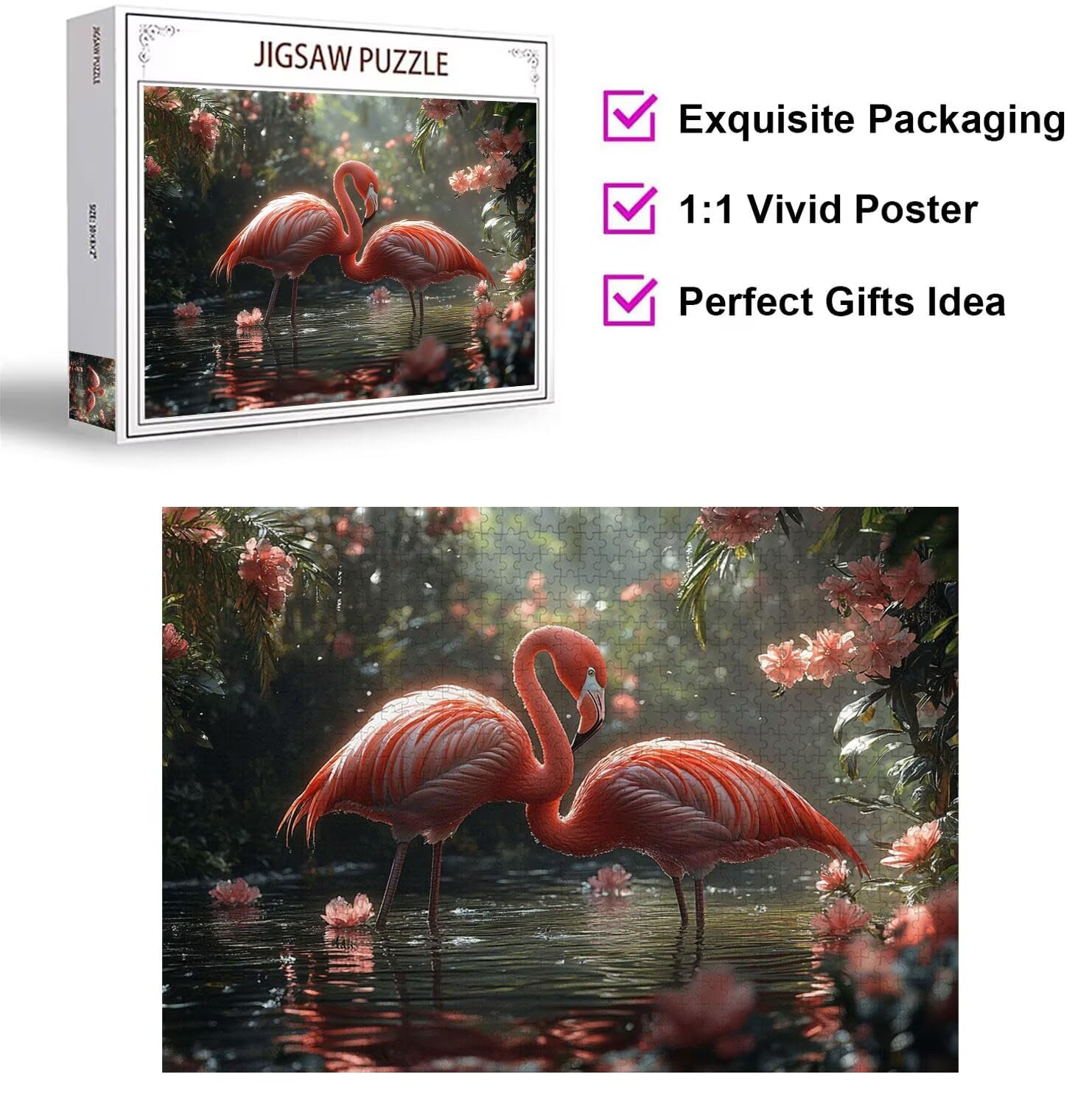 Puzzle 3000 Pezzi Flamingo Puzzle Adulti, Gioco Educativo, n-333 | Jigsaw Puzzles Stagno, Impossibile Difficile Sfida, Classici Gioco Familiare, Giochi Divertenti, Idee Regalo