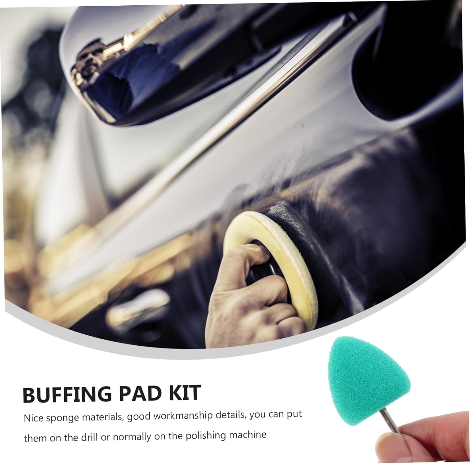 OUNONA 64pcs Auto Buffing Pads Kit Sponge Polishing Wheel for Car Detailing Reusable and Easy to Clean for Drill and Polisher Use Lightweight and Versatile for Scratch Improvement