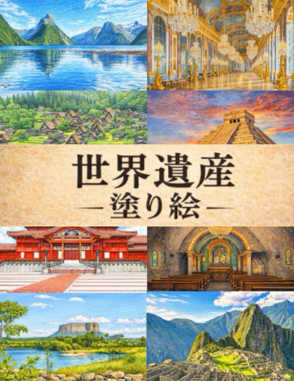 世界遺産　塗り絵