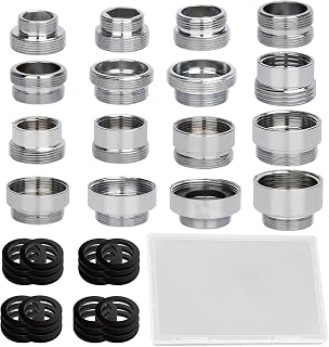 16 Adaptador Grifo Cocina Manguera, FORMVERSITY Aireador Grifo Lavabo Adaptador, Adaptador Manguera Grifo, Adaptador Grifo Ducha Jardín Roscado, Adecuado para Grifos, Aireadores, Filtros de Agua