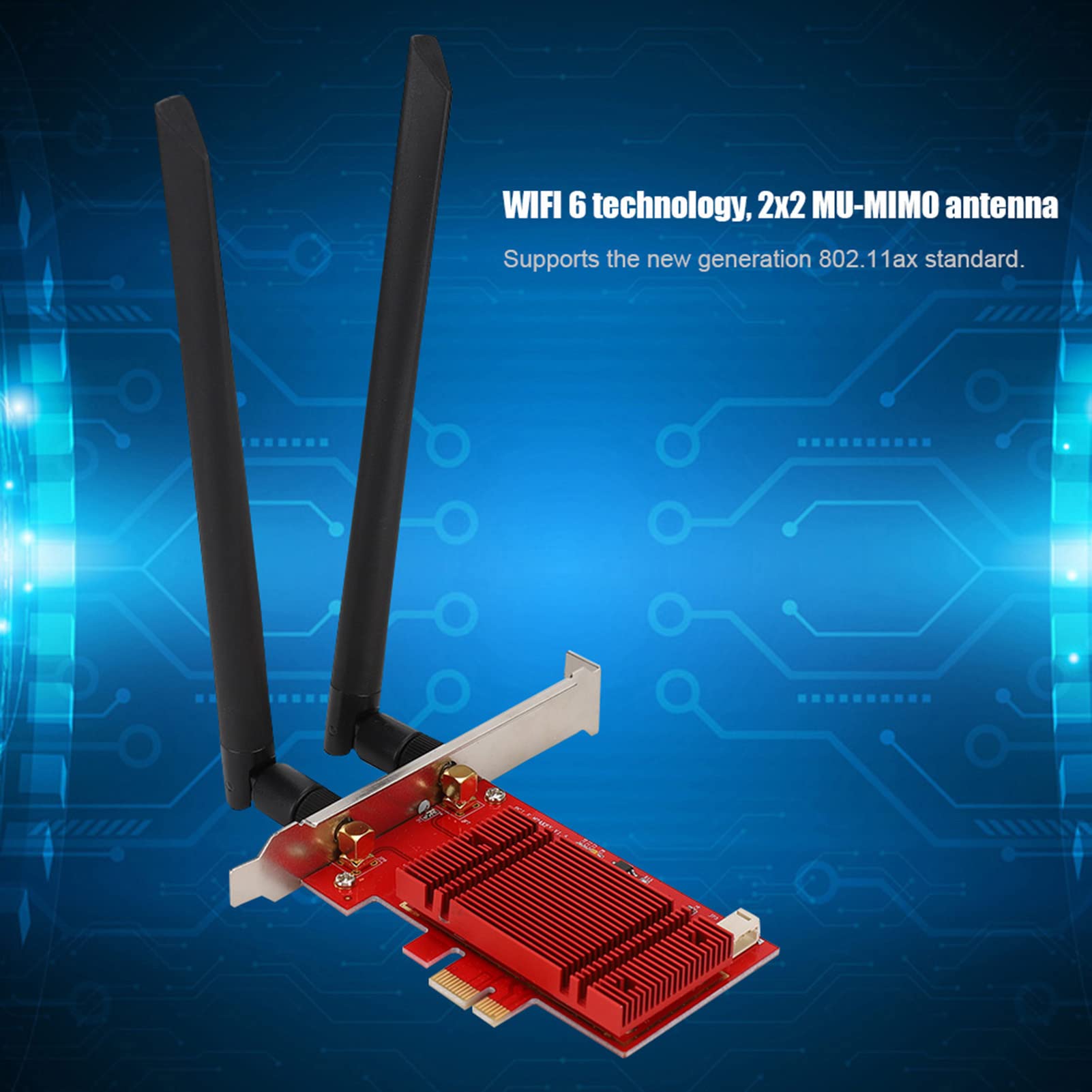 Carte Réseau PCIe WiFi 6, 2400Mbps 2x2 MU-MIMO