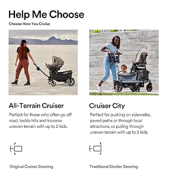Veer All-Terrain Cruiser | Premium Off-Road Wagon Stroller for Babies, Toddlers, and Kids | Push/Pull/Push-Along Steering for Uneven Terrain | JPMA Certified | Lightweight and Collapsible | 2 Seats