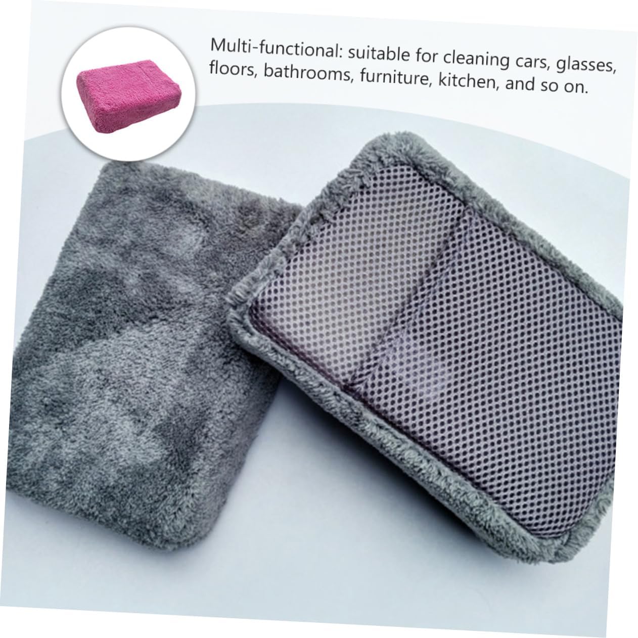 IMIKEYA 2Pcs Car Cleaning Sponge Set High Absorbency Coral Fleece Wash Mitts for Vehicle Care Durable Easy to Maintain Comfortable Grip for Car Wash and Detailing
