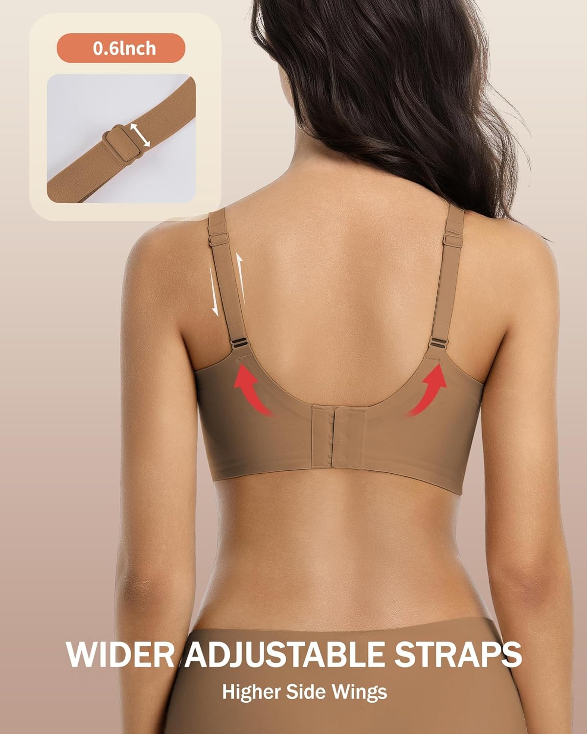 Aubrasen Deep V Wireless Seamless Push Up Bras for Women - Comfort Bralette for Everyday Wear - Image 5