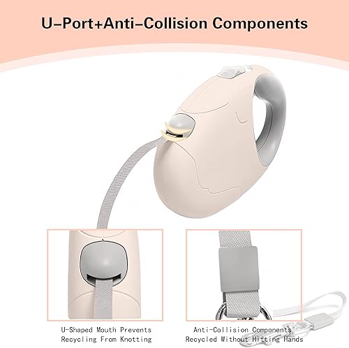 Miniatura 3 de Correa retráctil para perro, nailon fuerte de 16 pies, sin enredos, patrón de perro para perros pequeños, medianos y grandes de hasta 110 libras