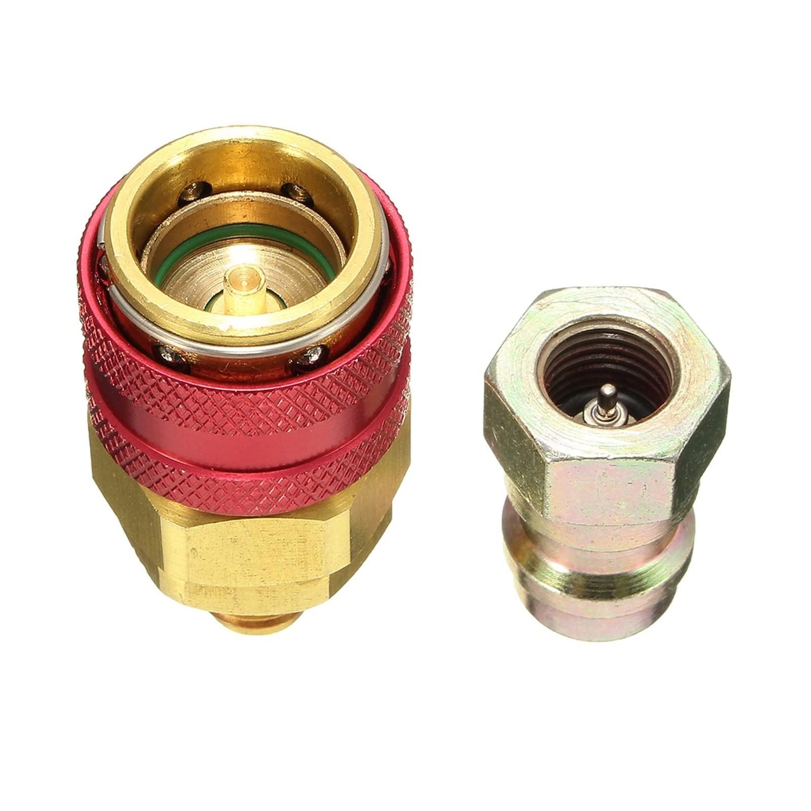 Adaptador de extensión lateral alta R134A, acoplador rápido alto y bajo, adaptador de acoplamiento rápido para aire acondicionado de coche, ajuste rápido para Ford, compatible con B-MW (Alto)