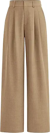 PRETTYGARDEN Women's Summer Elastic High Waisted Work Pants Straight Leg Dressy Business Casual Trousers Slacks Pockets