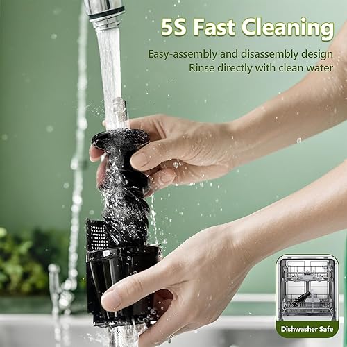 Miniatura 5 de Extractor de exprimidor lento para frutas y verduras, molinillo de café eléctrico de 250 W, máquinas de exprimidor de masticación de prensa fría con