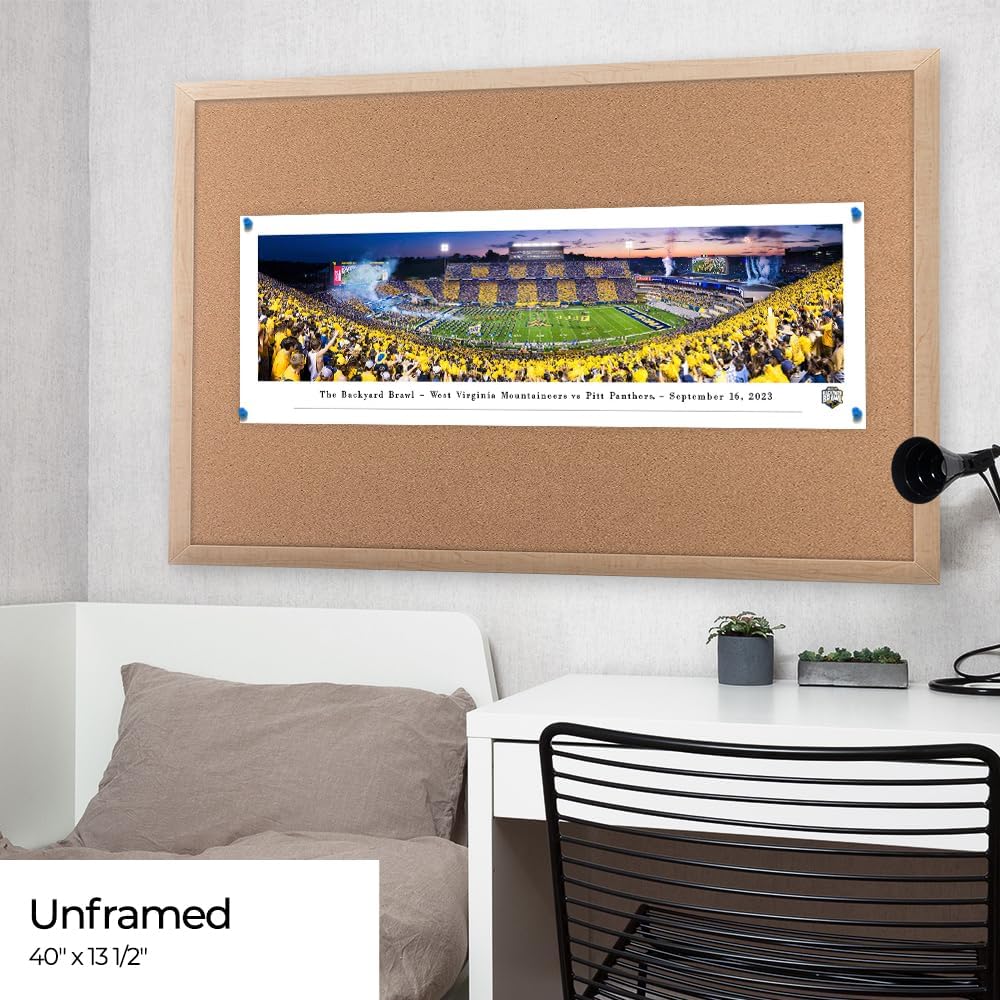 2023 Backyard Brawl, Pitt vs West Virginia - Unframed 40 x 13.5 Poster by Blakeway Panoramas