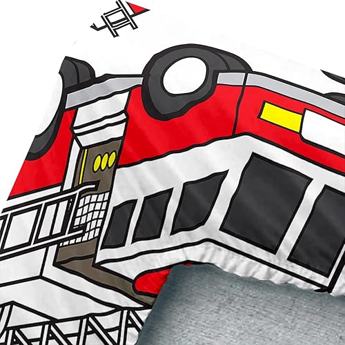 Miniatura 4 de CVHouse Juego de sábanas de camión de bomberos, tamaño individual, juegos de ropa de cama de caricaturas para niños y adolescentes, juegos de