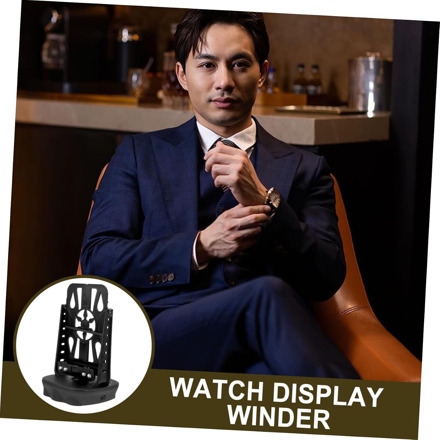 FRCOLOR Single Watch Winder Machine, USB Rechargeable Low Noise Black