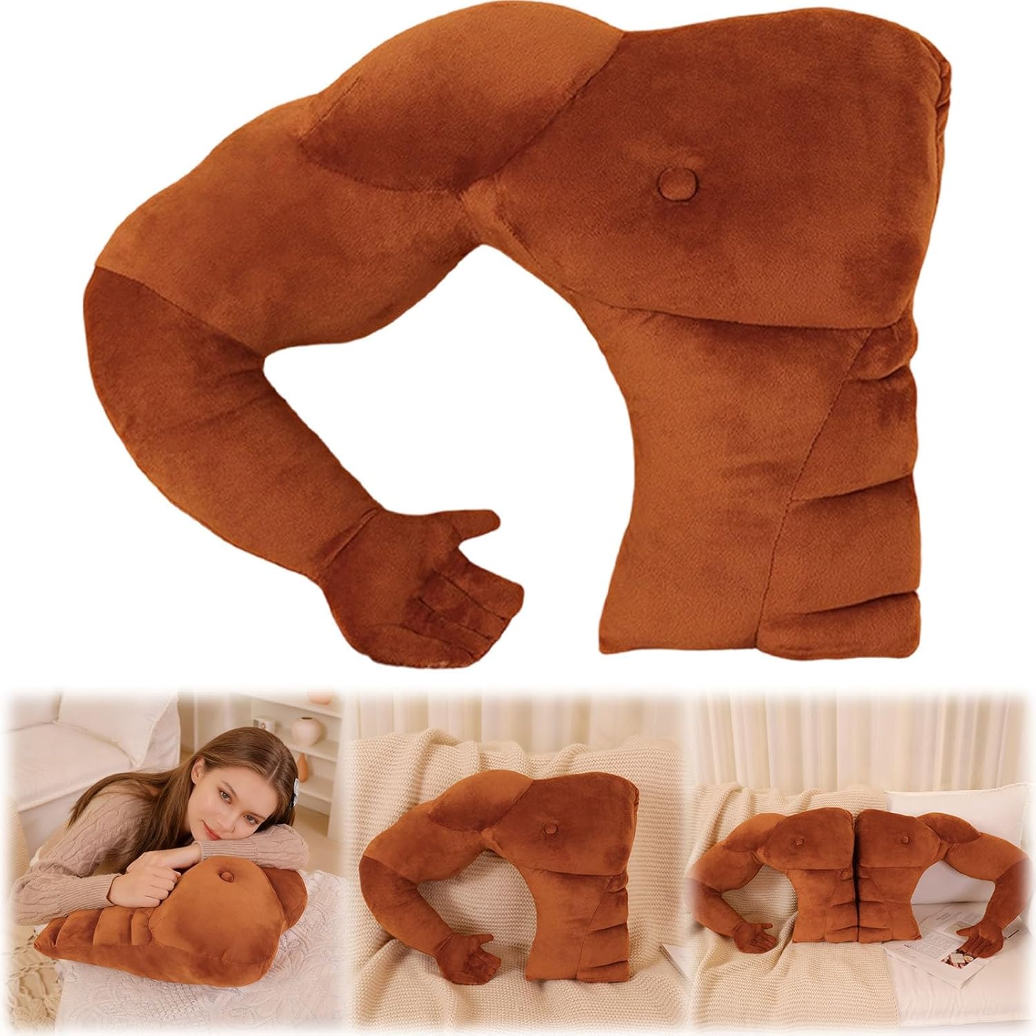 Arm Pillows for Adults, Body Shaped Arm Sleeper Pillow with Soft and PP Filling Supportive Pillows for Neck & Shoulder Support