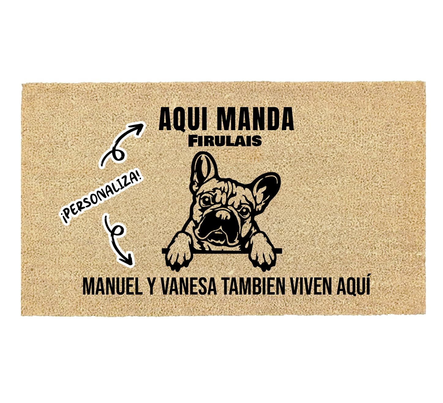 LucaHome - Felpudo Entrada casa Personalizados - Felpudo Bulldog - Original y Divertido - Decoración hogar - Regalos Originales - Alfombra 33x60cm
