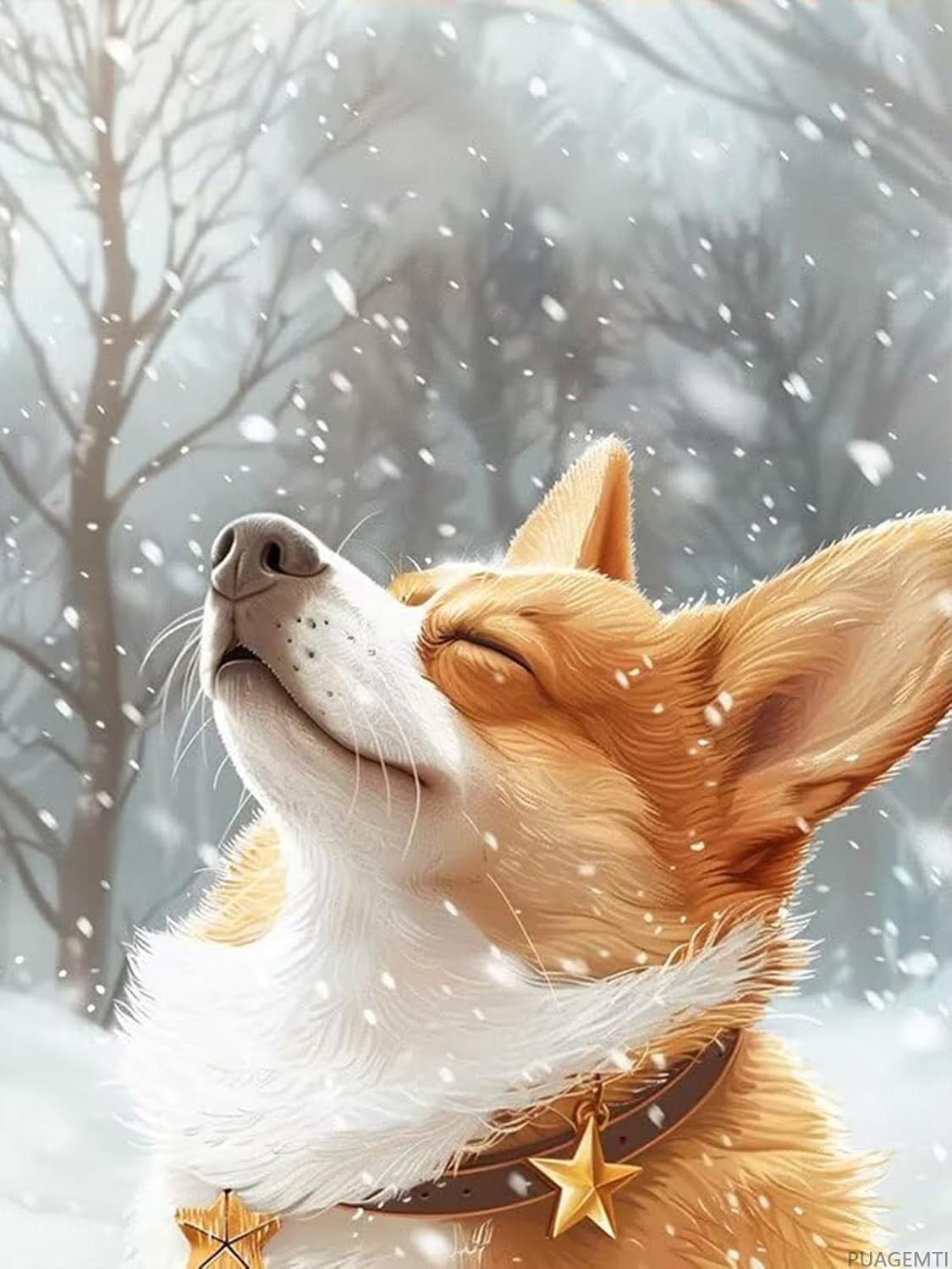 PUAGEMTI Corgi Dog Diamond Painting Kits for Adults, Animals Diamond Painting Art Kit for Adult, DIY Full Drill Diamond Art Painting, 5D Gem Art and Crafts for Home Wall Decor Gift 12x16 Inch