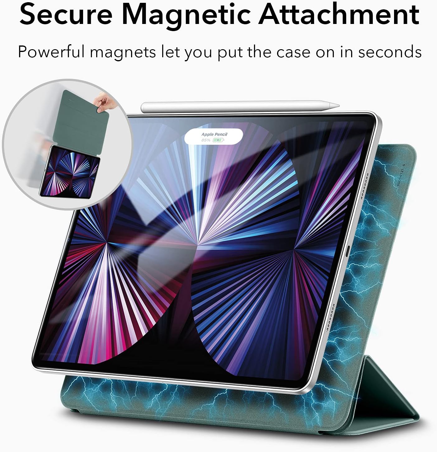 Exсluѕіvе Sресіаl ESR Magnetic Case Compatible with iPad Pro 11 2021/2020/2018, Convenient Magnetic Attachment, Auto Sleep and Wake, Pencil 2 Support, Rebound Series， Forest Green