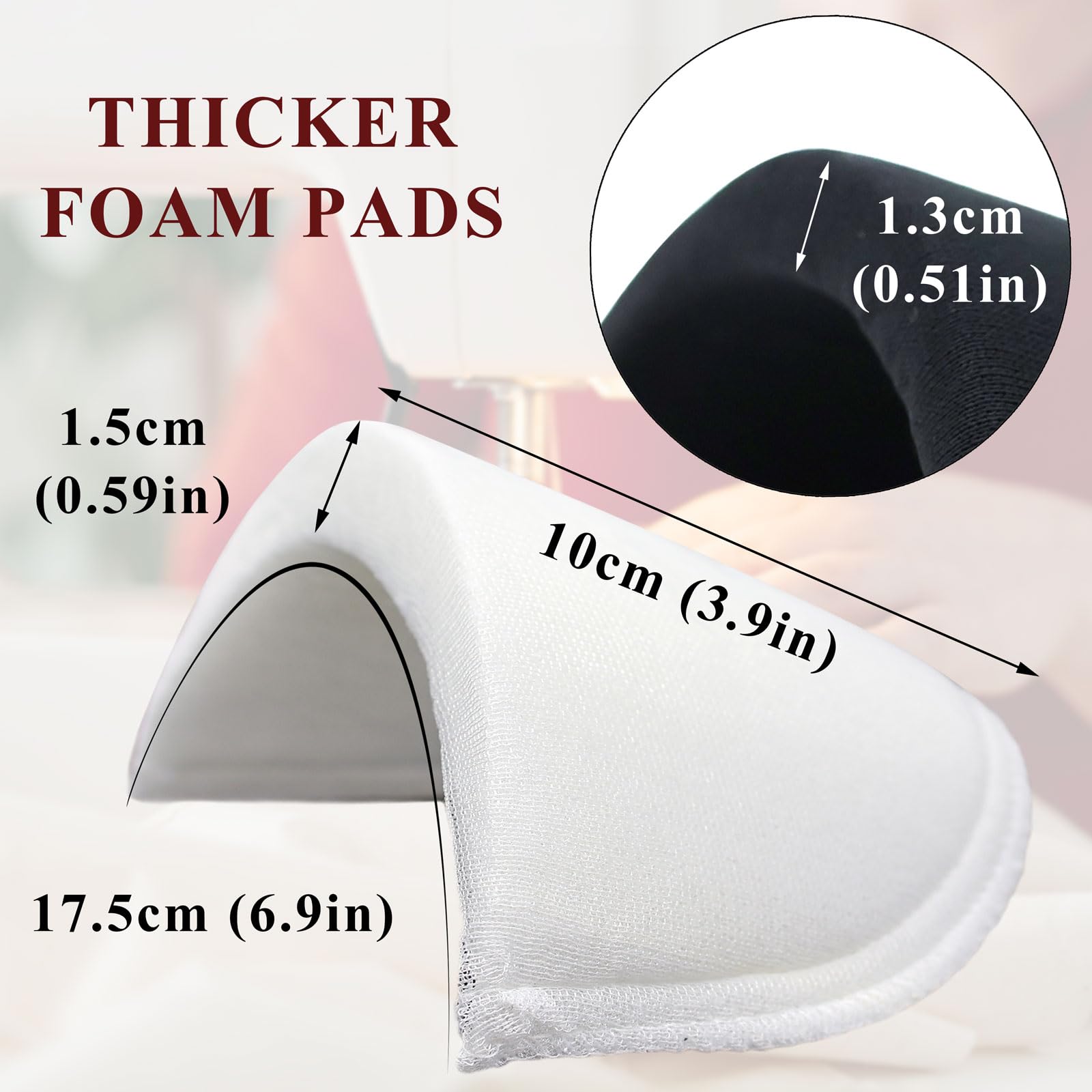 PATIKIL 6 Paia Spalline In Spugna Per Cucito, Spesse 1,5 Cm, Traspiranti E Morbide, Per Cappotti Giacche Abiti, Bianco