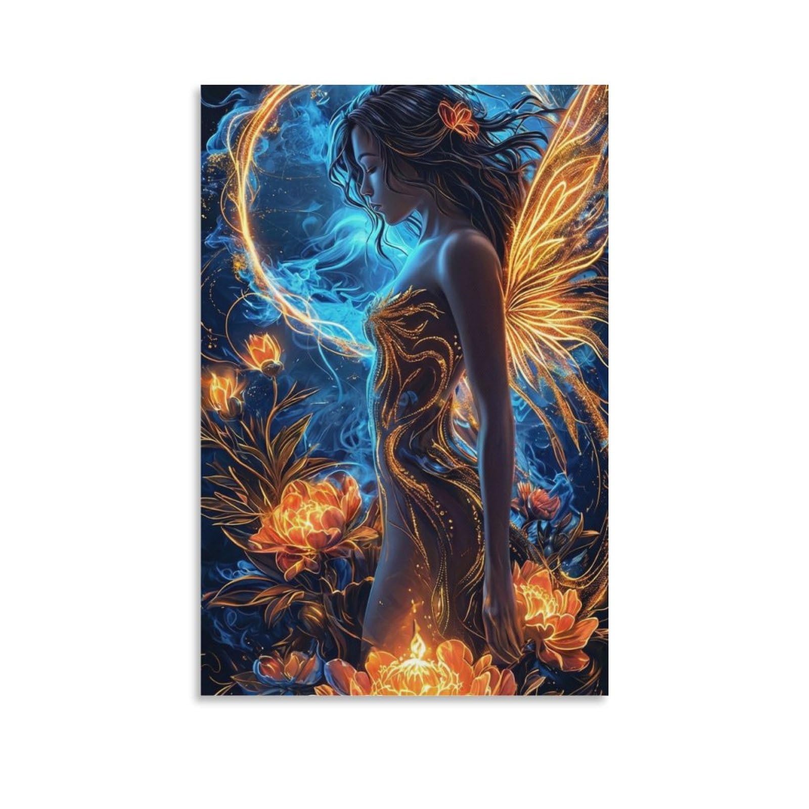 DHBANEIOK Fantasy Fairy Art Wall Decor Poster Giclee Canvas Prints Modern Wall Art Picture Wall Hanging for Living Room Bedroom Home Decorations 24x36inch(60x90cm)