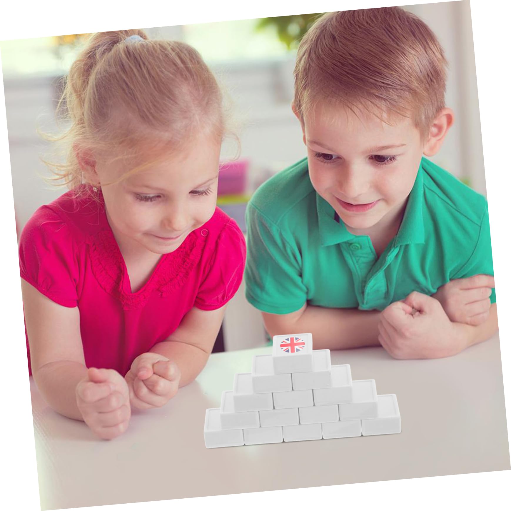 Hemobllo Set Mahjong Tessere Adesivi Bandiere Nazionali in Plastica Resistente, Gioco da Tavolo Educativo per Adulti e Famiglie, 65 Pezzi 30mm, per Viaggi e Momenti Ricreativi