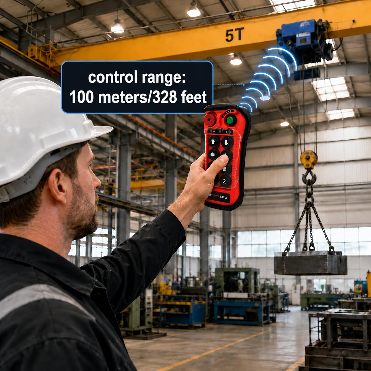8 canali tasti industriali senza fili telecomando radiocomandato 220 380 36 V per sollevatori elettrici camion gru a ponte gru a braccio portale 2 trasmettitori e ricevitore