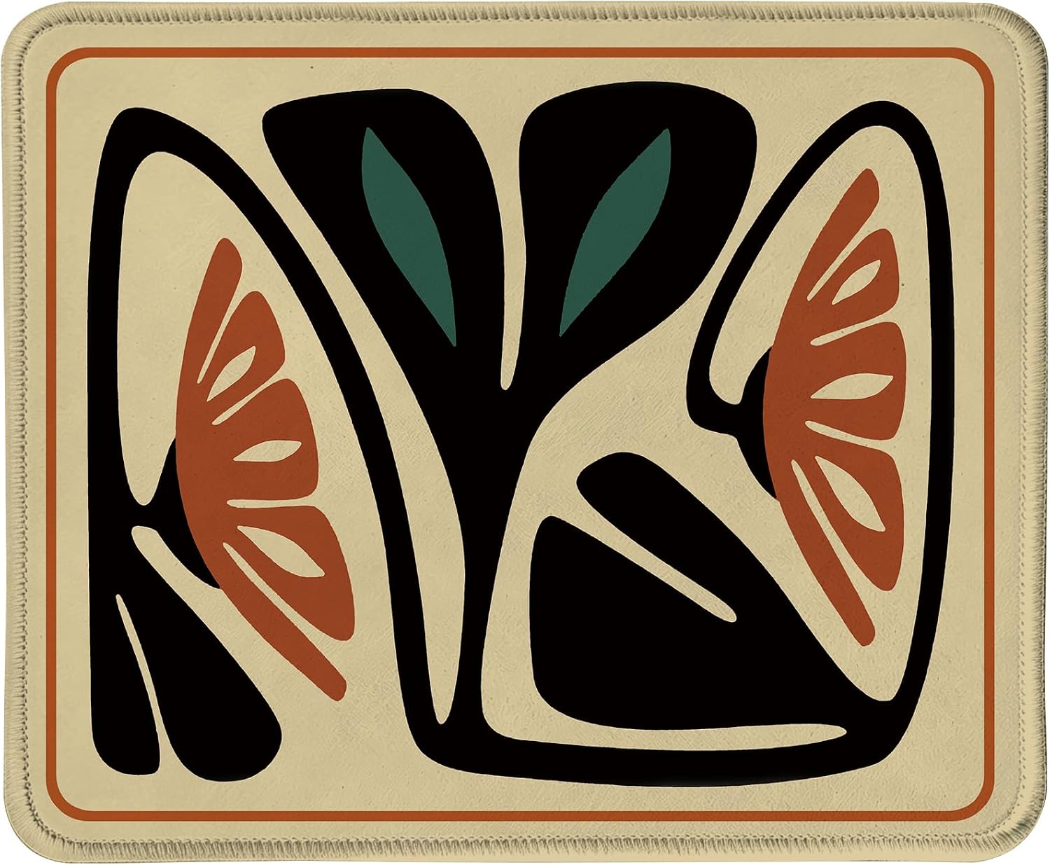 Groovy 70s Retro Boho Floral Mouse Pad Square 9.5x7.9 in, Mid Century Modern Abstract Botanical Flower Mousepad Mat for Laptop Home Office Computer Desk Accessories
