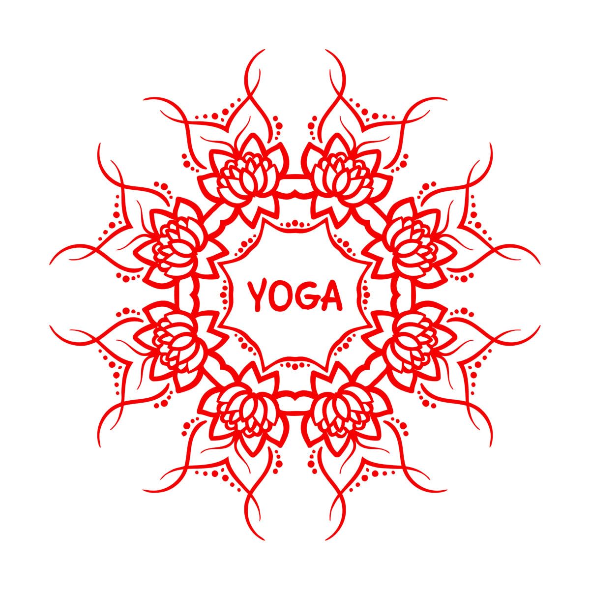 Lettering Stickers Lotus Flower Yoga Buddhism Zen Meditation Room 36x36cm Do not Damage the wall Surface Small red