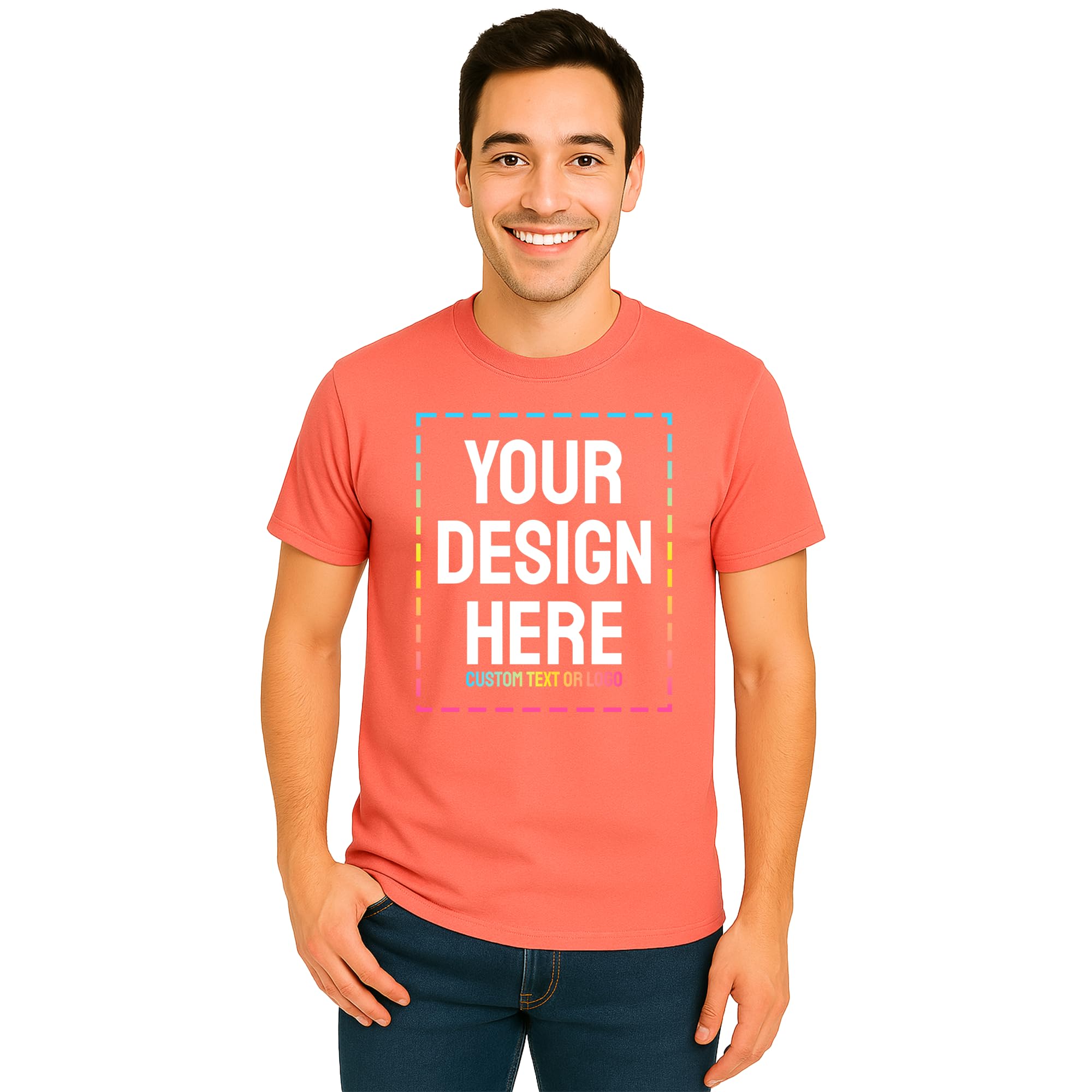 Custom Gildan T Shirts Personalized Tees with Text Image or Logo Design Your Own Shirt for Men Women