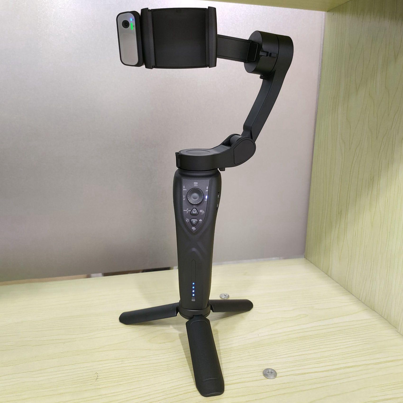 F12 CardáN de Mano de 3 Ejes Estabilizador para TeléFono Inteligente Selfie para TeléFono Vlog GrabacióN de Video AntivibracióN
