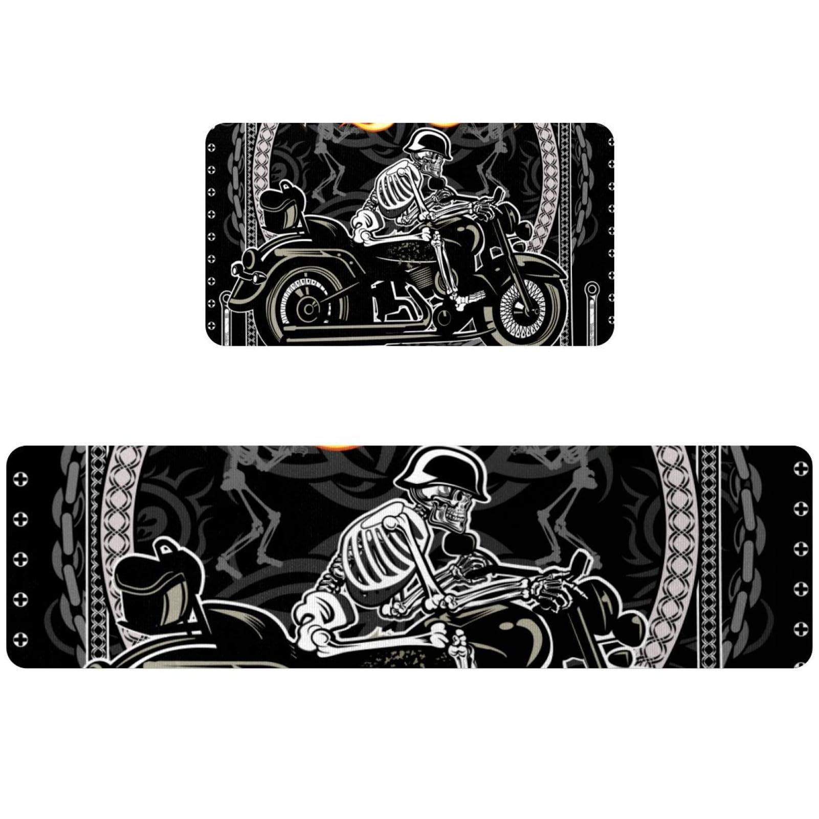Alfombrillas de cocina de moto rústicas para un pasillo con estilo rebelde