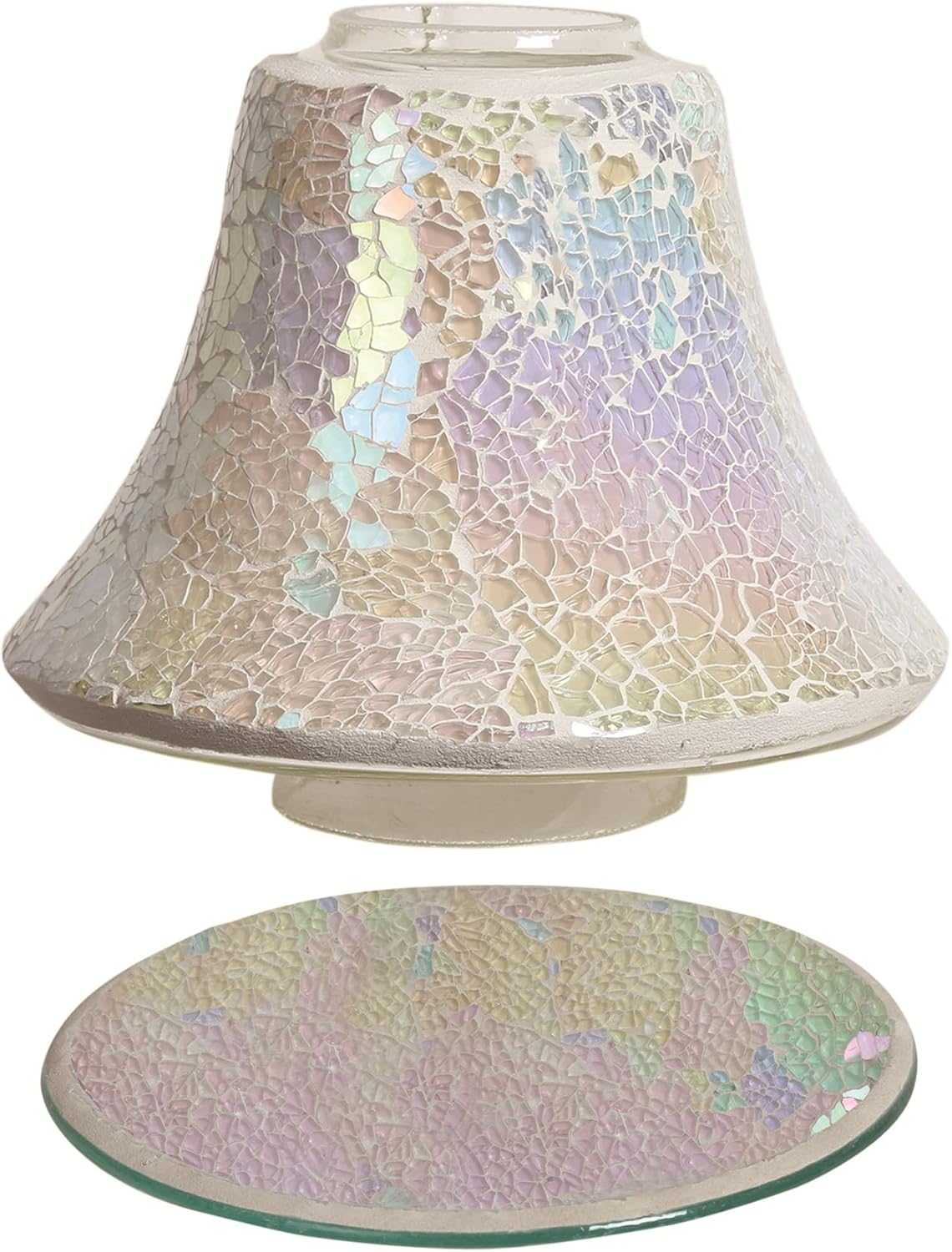 Aroma Accessories Jar Candle Shade & Tray Set Pearl Crackle Amazon