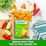 Quest Nutrition Chili Lime Flavour Tortilla Style Protein Chips, High Protein, Baked, Not Fried, Gluten Free, 1g Sugar, 4g Carbs, 8ct