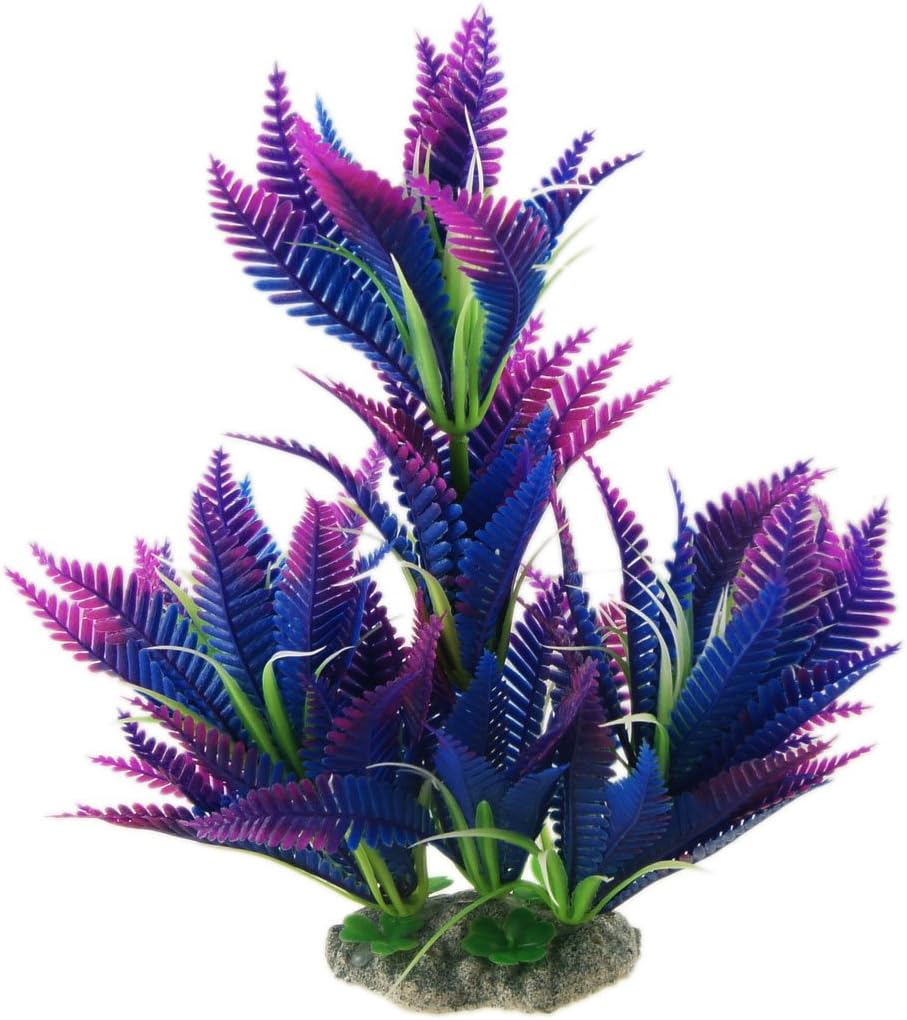 Jardin Artificial Plastic Decorative Long Leaf Grass Plant for Aquarium, 9.8-Inch, Colorful