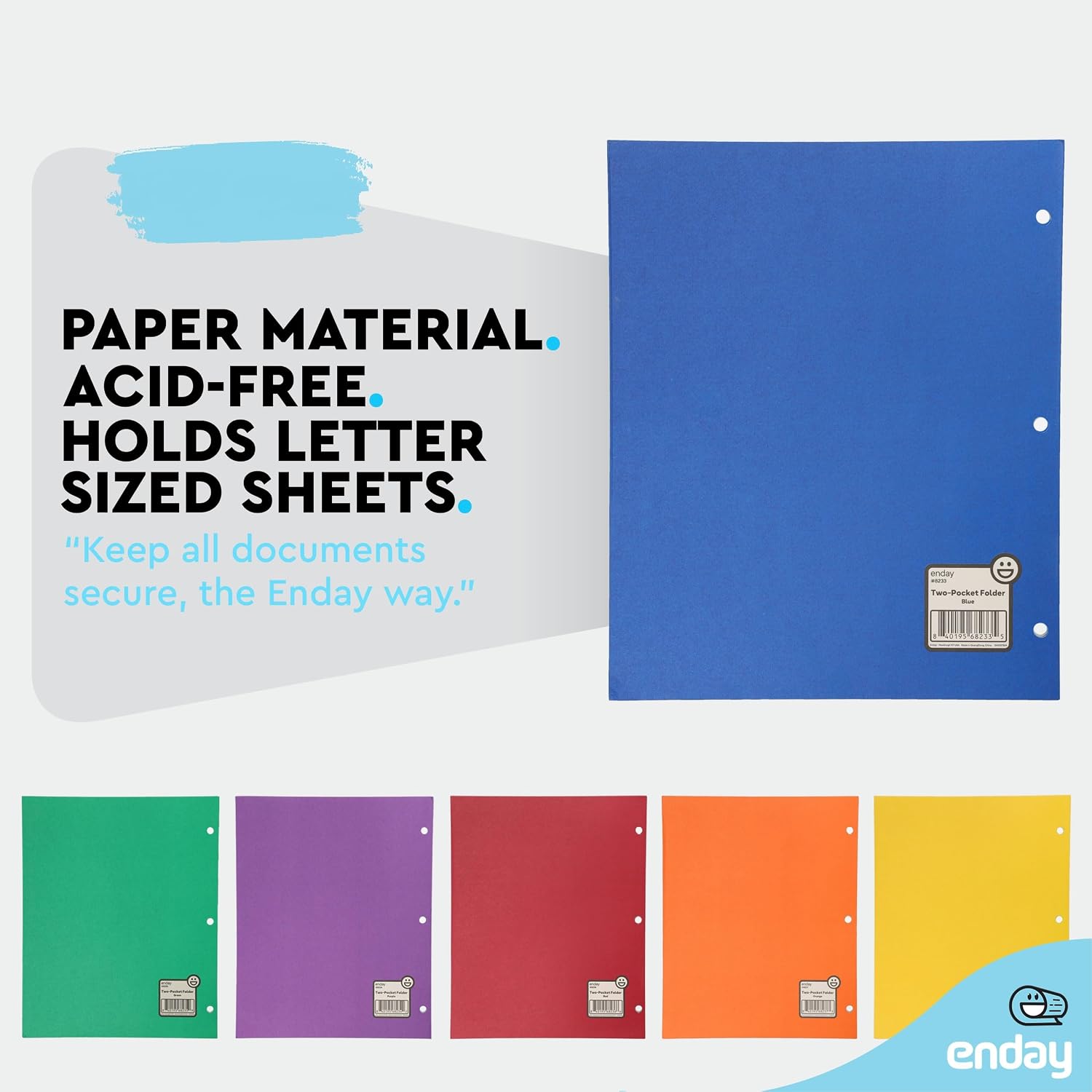 Enday Paper Folders with Pockets (50 Pack) Pocket Folders, 2 Pocket Paper Folders Letter Size, Dark Blue Color File Folders for School Office Business Home Filing Supplies image 4