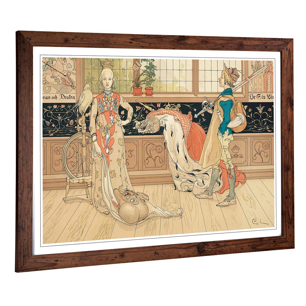 Big Box Art Framed Print of Carl Larsson Design | Wall Art Picture | Home Decor for Kitchen, Living, Dining Room, Lounge, Bedroom, Hallway, Office, Walnut, A2 / 24.5x18 Inch / 62x45cm
