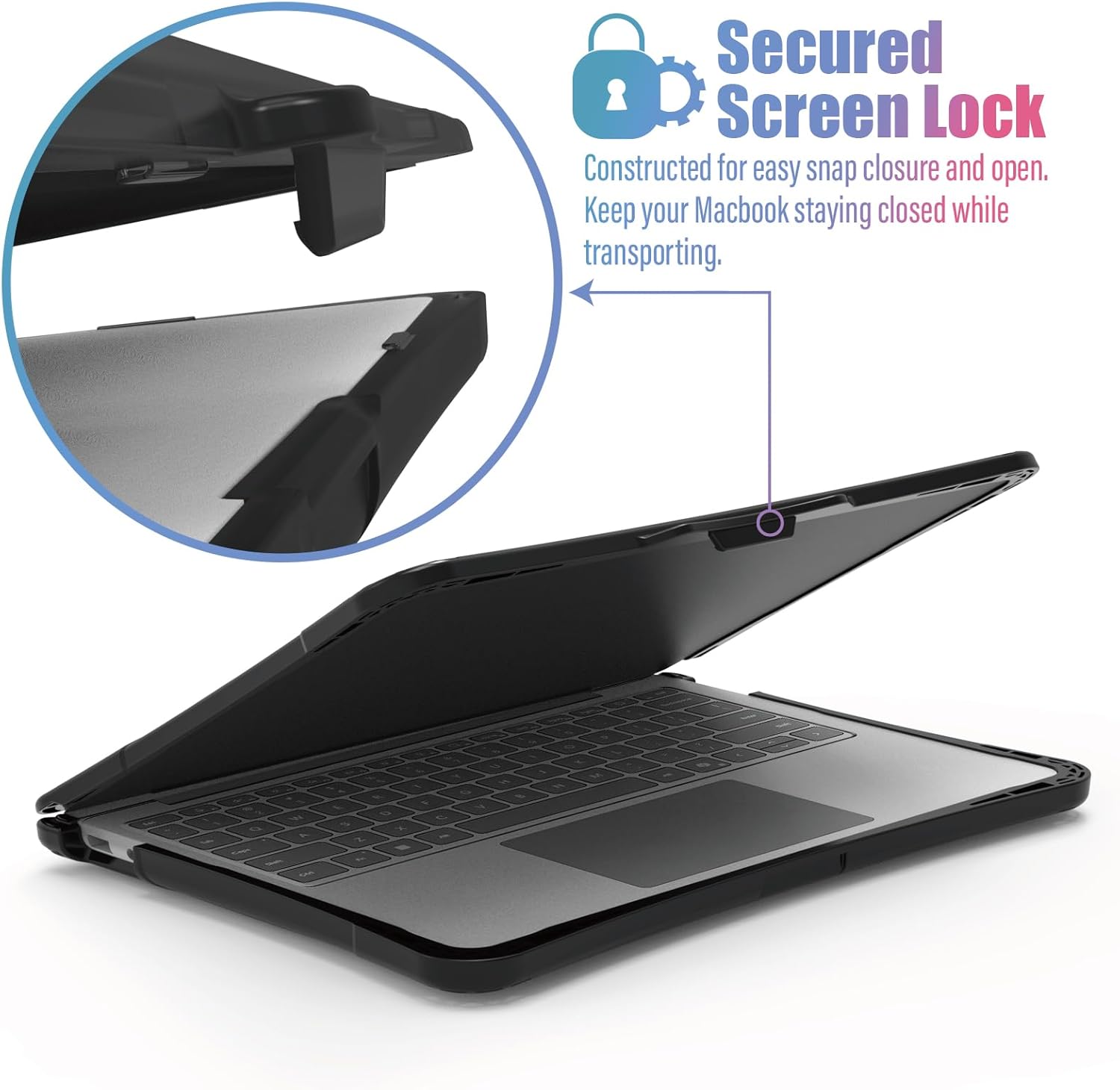 IBENZER Hexpact Case for Microsoft Surface Laptop 13 inch Copilot+PC 2025 Model 2095, Heavy Duty Snap on Rugged Protective Cover for Education, Classrooms, Drop Tested, Black, LC-HPE-MSL13-BK