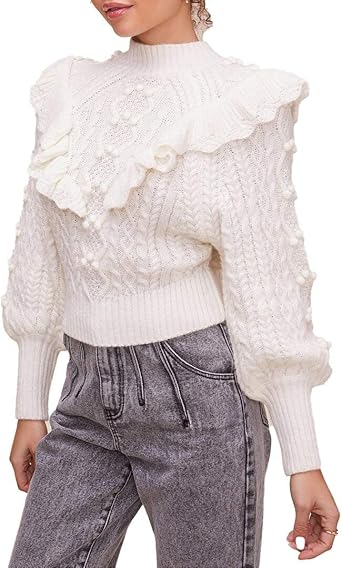 white fitted sweater