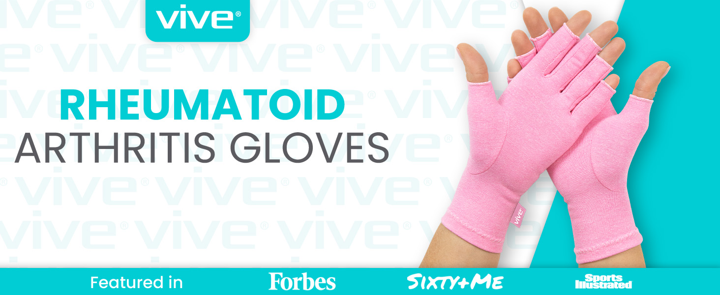Vive Arthritis Compression Gloves For Hands - Open Finger, Cotton-Spandex, Pain Relief For Carpal Tunnel, Small, Pink (2 Pairs) - View #12