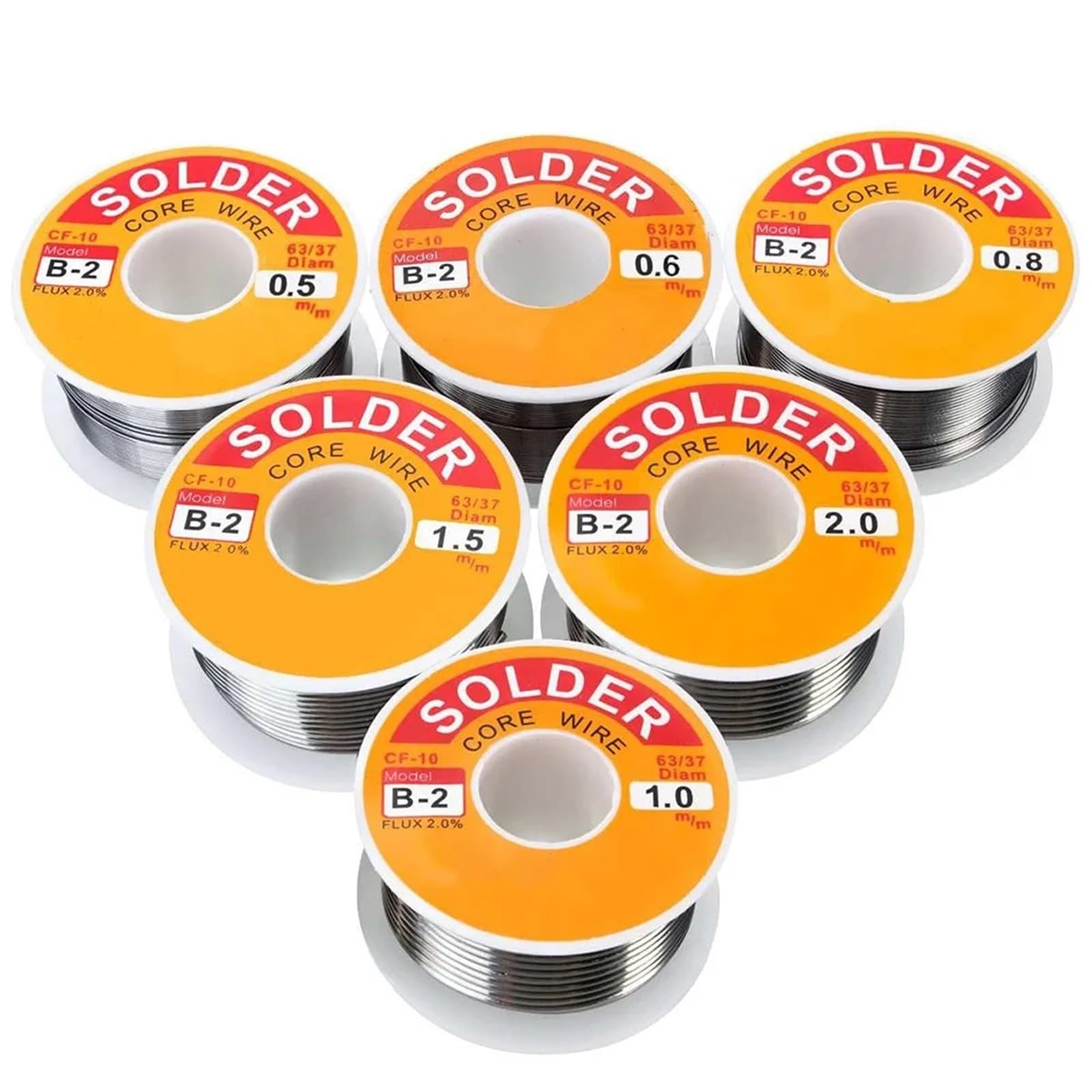 Filo di saldatura in lega di stagno 63/37 Colofonia Nucleo Flusso 2% Linea di saldatura su bobina Saldatura elettrica 50g 100g(100g 0.8mm)