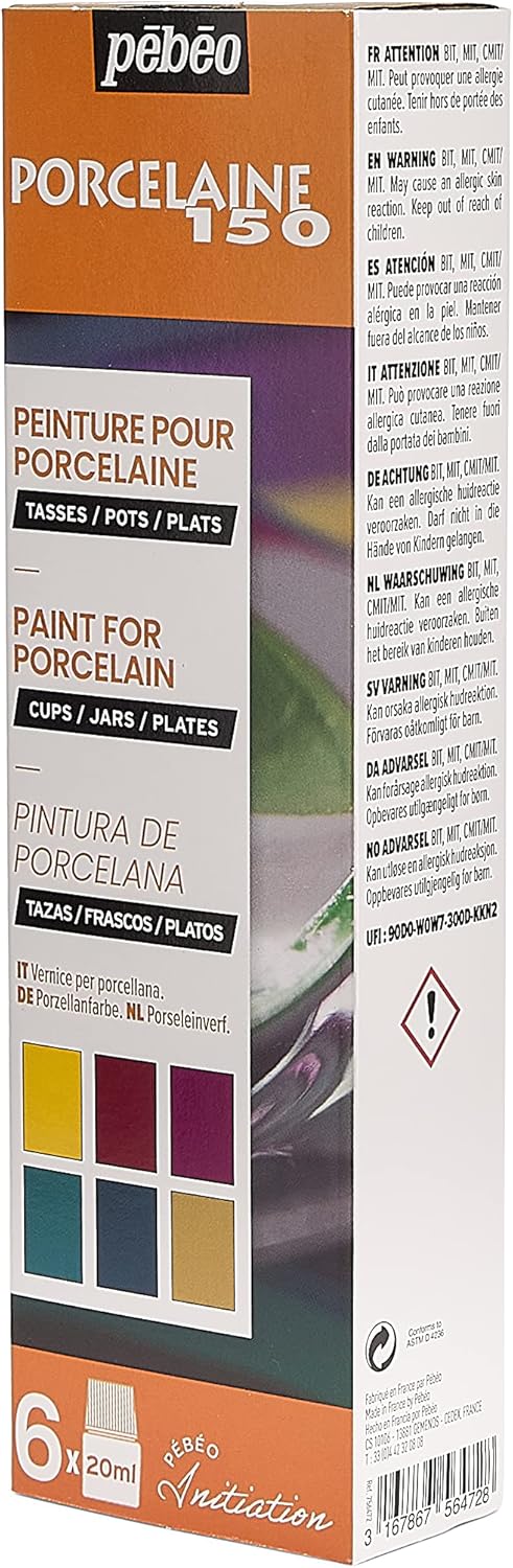 Pebeo Porcelaine 150 Initiation Set - Gloss 6 x 20ml # 2, 0.6 Fl Oz (Pack of 6)