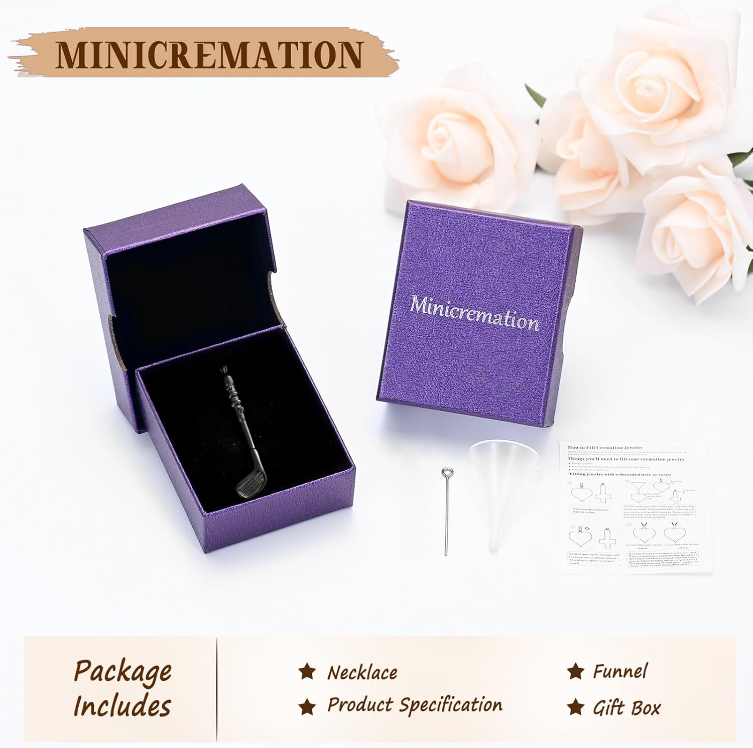 Golf Clubs Cremation Jewelry for Ashes,Funeral Keepsake Urn Pendant Ashes Holder Stainless Steel Memorial Urn Necklace for Women Men - Image 7