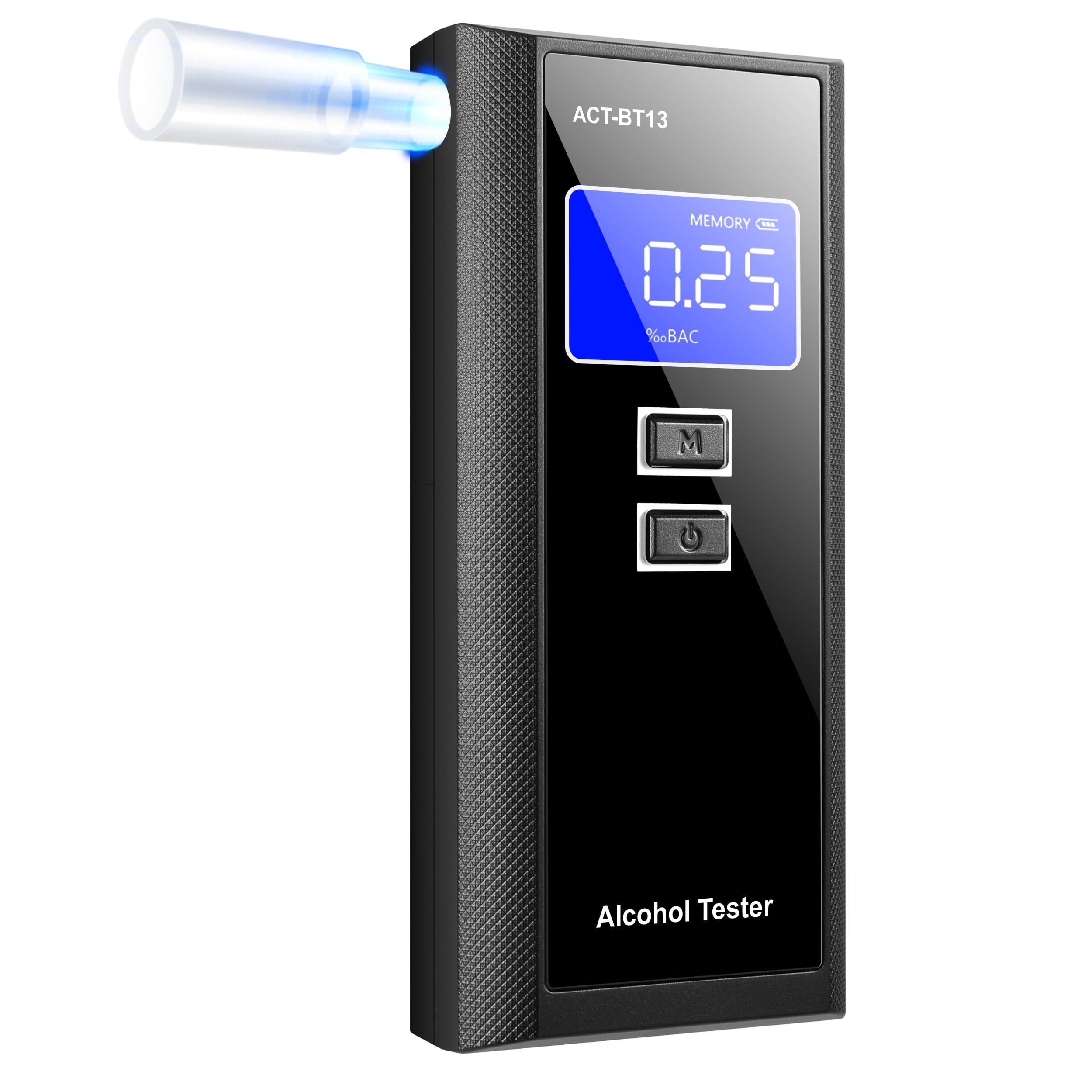 DIAWAY Alcoholímetro profesional – Alcomato preciso con función de calibración – Medidor digital Promille con boquillas, para uso privado y autocontrol