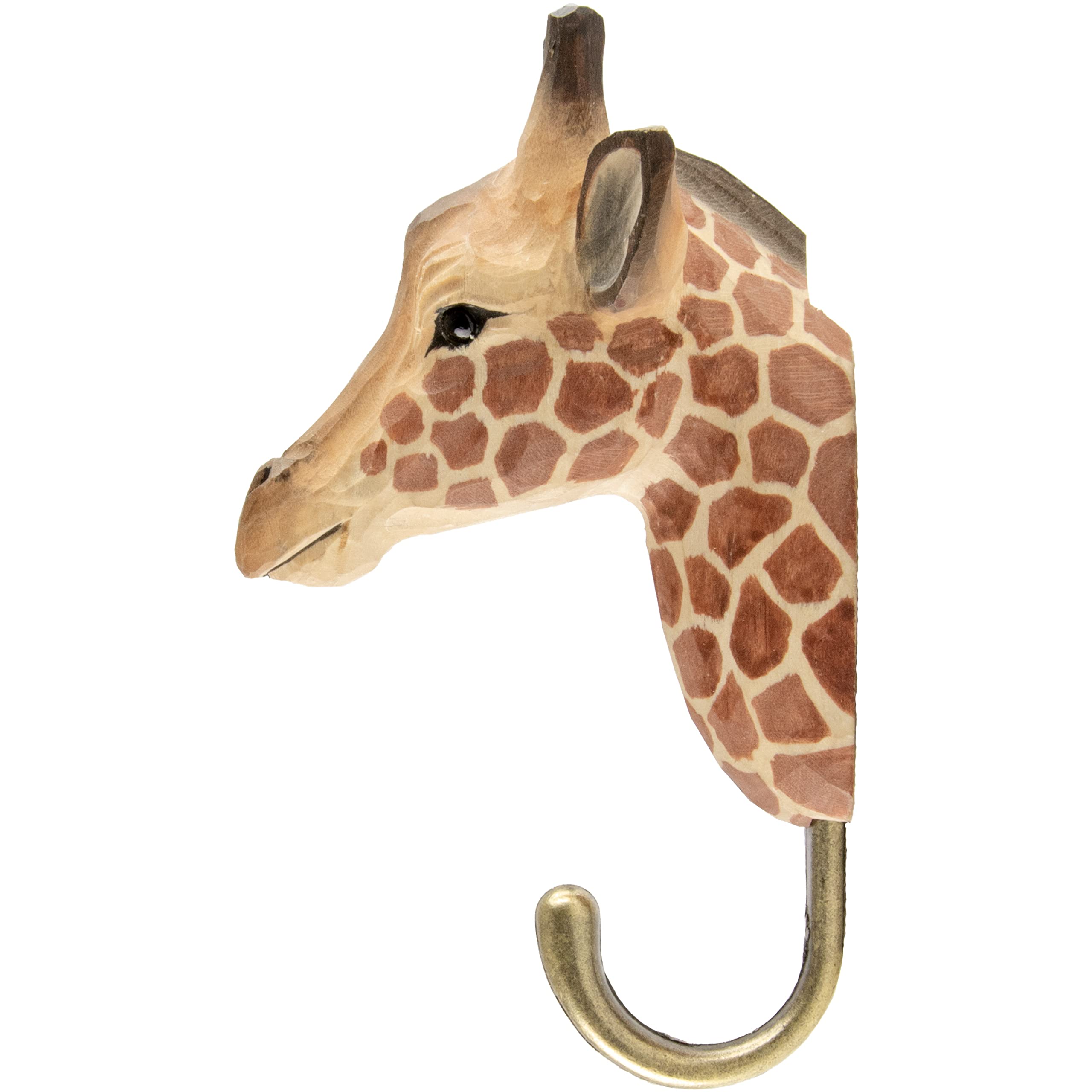 WILDLIFEGARDEN Wildlife Garden, Hook Giraffe (WG4534), Hand Carved Decorative Coat Hook, Wall Mounted, Made of Wood and Metal - Image 3