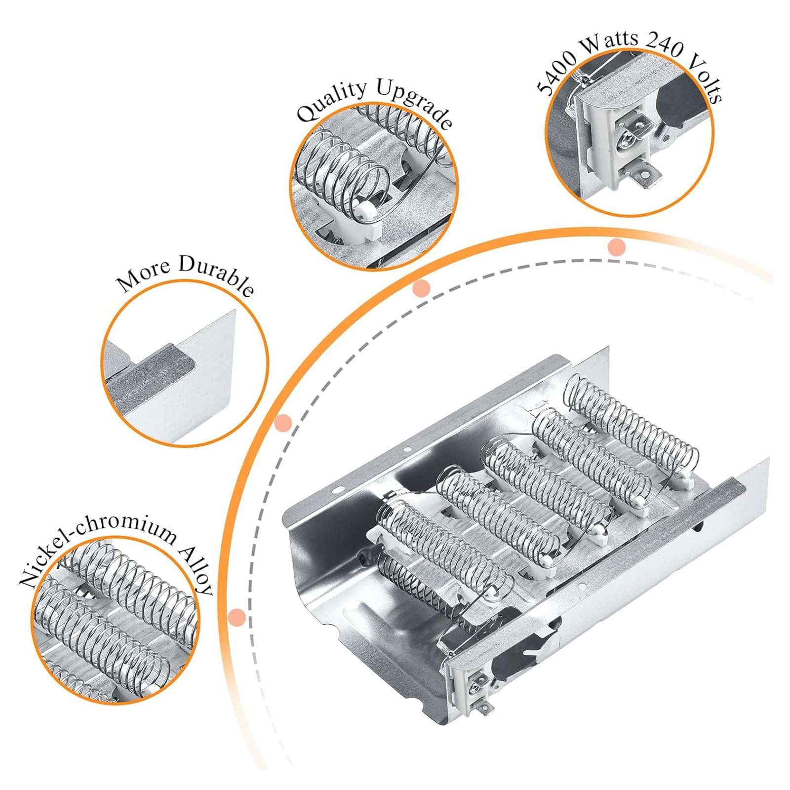 279838 Element grzewczy suszarki 279816 Blutoget-Fit Zestaw bezpieczników termicznych do Whirlpool Cabrio Kenmore Maytag Amana element grzewczy 4531017 zastępuje 279837 AP3094254