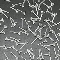 Vista 6 de Aretes de silicona transparente para deportes, 300 pares de aretes de plástico transparente y parte trasera de aretes, cabeza de copa de 0.197 in