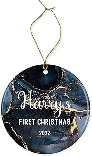 Personalised Christmas Ornaments, 2022 Christmas decoration, Customised Christmas orrnament, Custom ornament, Emerald design ornament, Gift for family, mdf ornament, ceramic ornament (Ceramic)