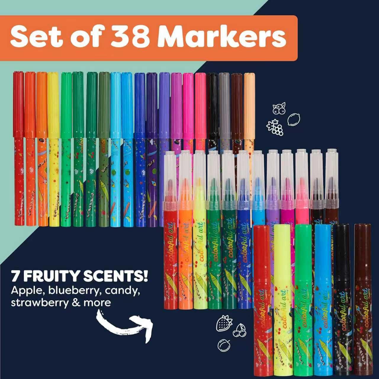 256 Pennarelli Lavabili Per Bambini - 16 Colori Assortiti Con Punta Conica 1-4mm - Inchiostro Atossico - Ideali Per Scuola, Arte E Attività Creative